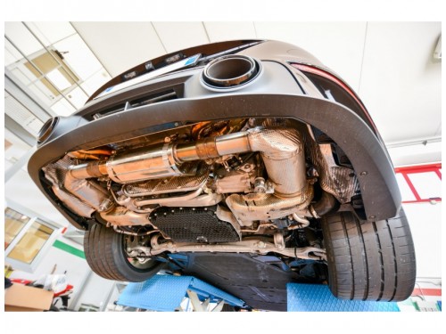 Sportauspuff TubiStyle Porsche 911 Turbo / S 992 downpipe with sports catalytic converter removing OPF filter