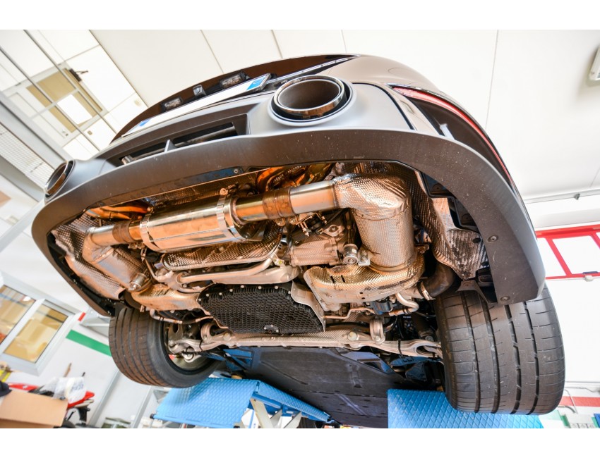 Sportauspuff TubiStyle Porsche 911 Turbo / S 992 downpipe with sports catalytic converter removing OPF filter